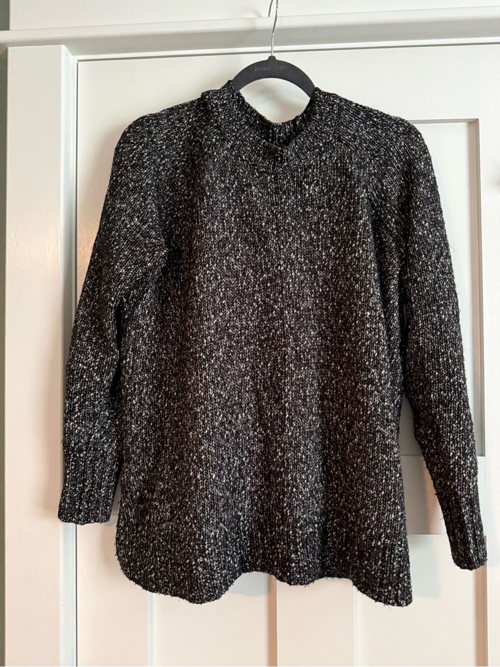 Black Marled Crewneck Sweater - Women